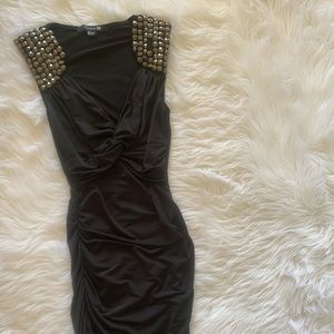 Studded black ruched Dress